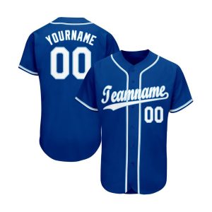 Custom Royal White-Light Blue Baseball Jersey