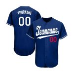 Custom Royal White-Red Baseball Jersey